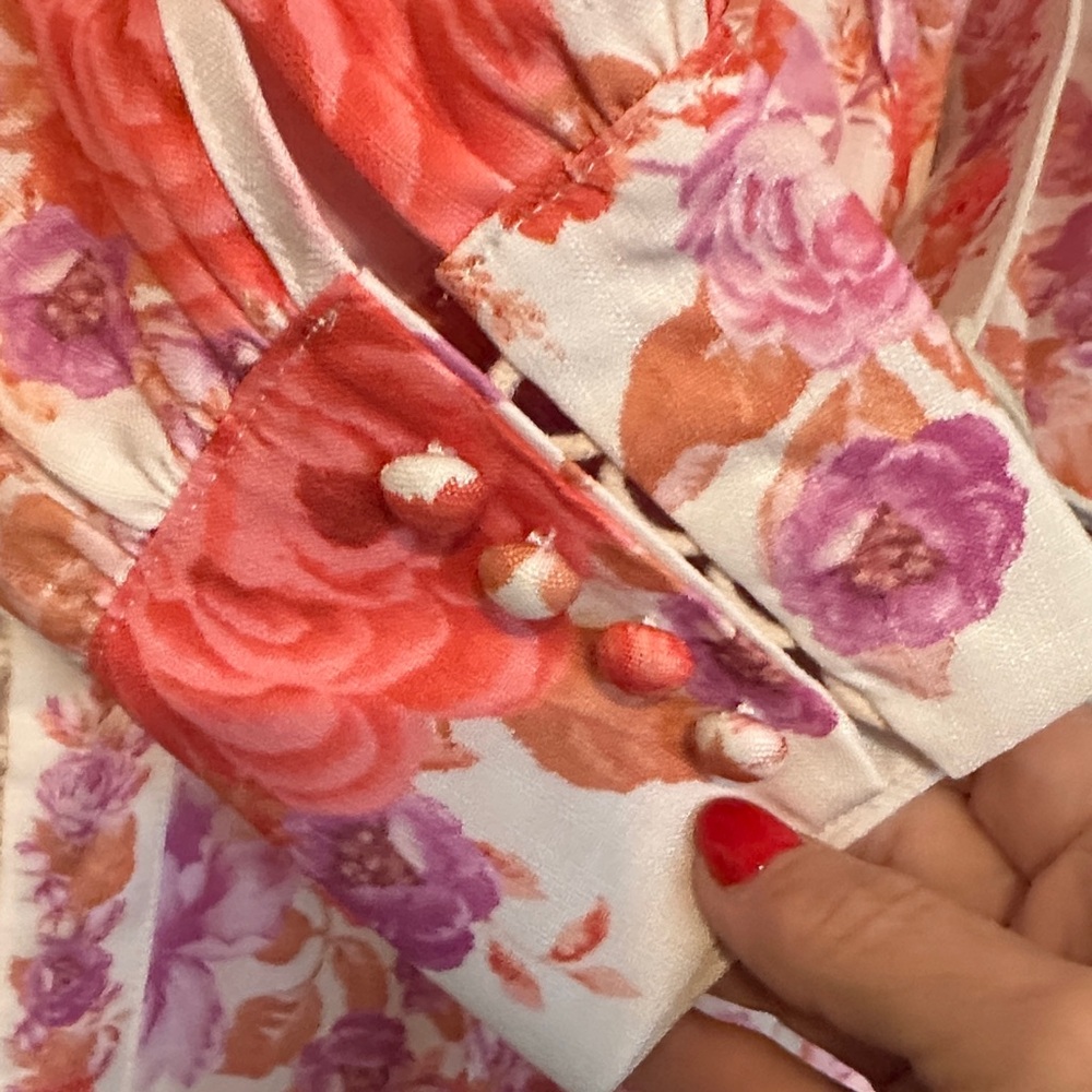 Beulah Floral Midi Dress in Pink and Orange - Picture 4 of 8